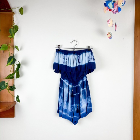 American Eagle Tie Dye Ruffle Strapless Romper XXS - Picture 2 of 4